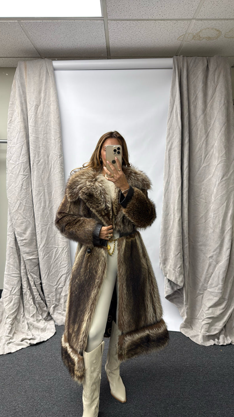 FISHER COAT WITH BROWN LEATHER DETAILS COAT Special