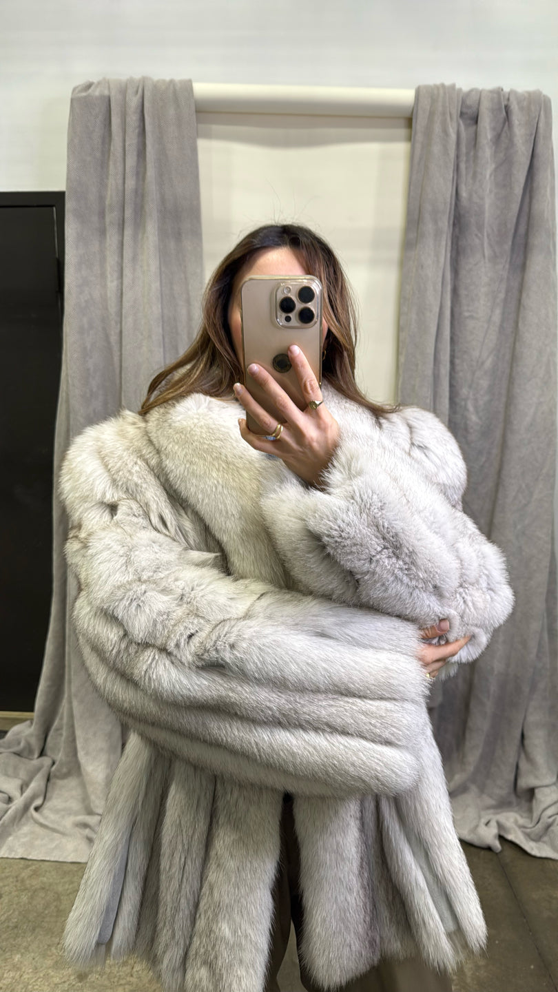 Natural Blue Fox Jacket - Blue GM16041902123