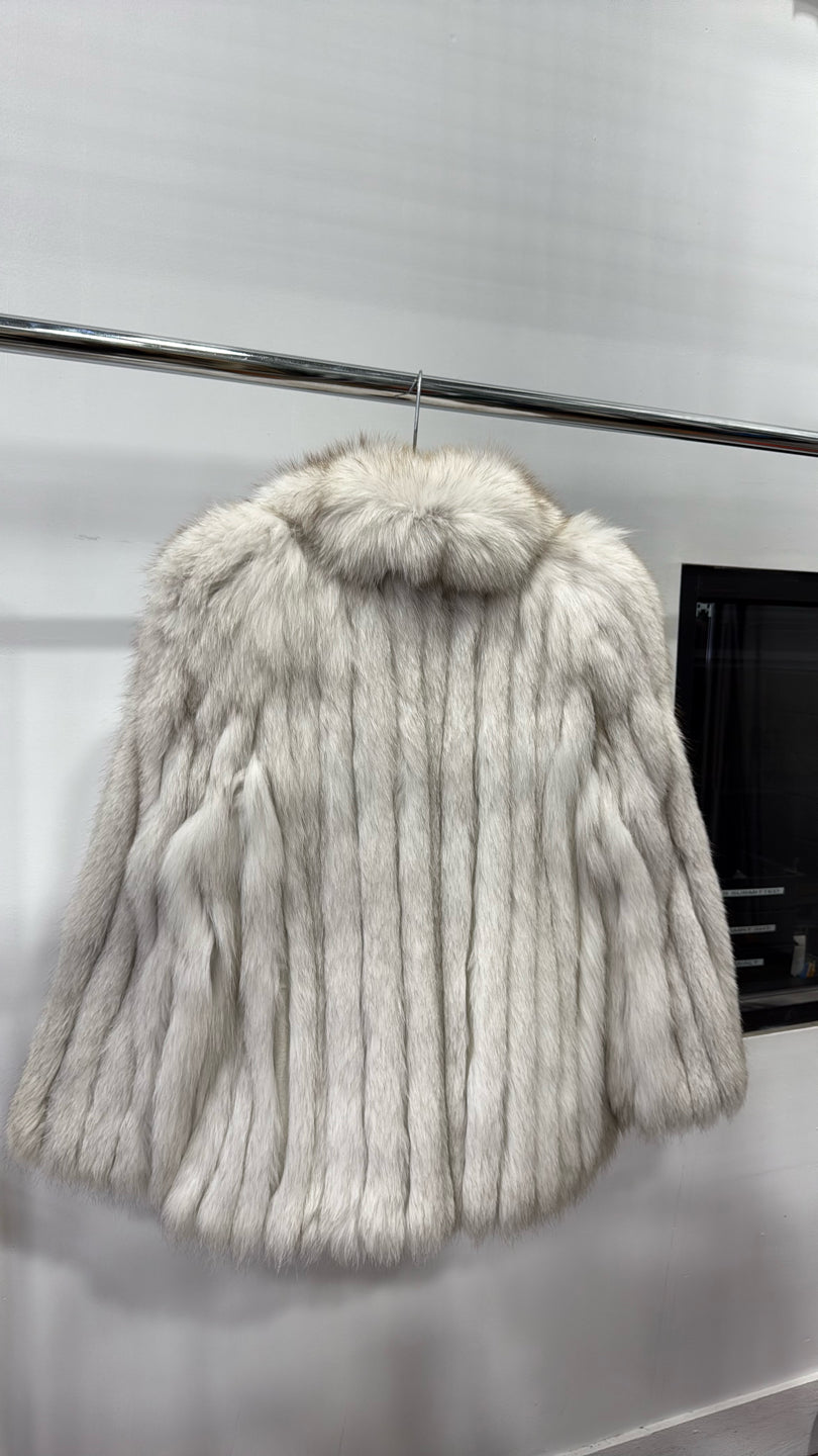 Blush Dyed Fox Jacket - White/Beige GM16041908282