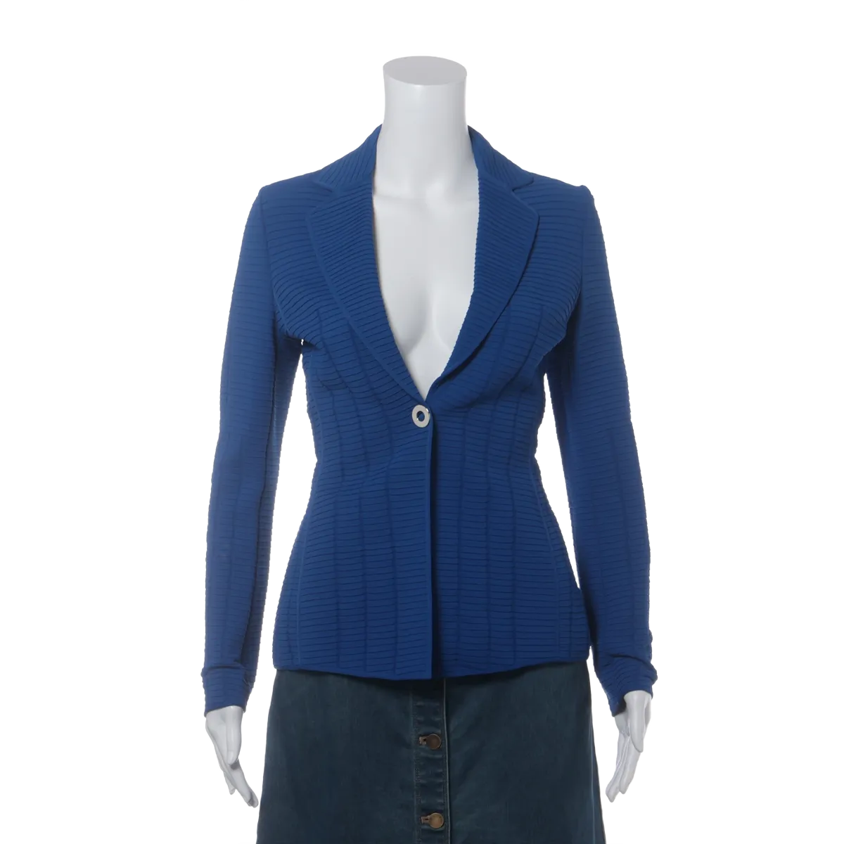 GIORGIO ARMANI Polyester × Rayon Jacket 38 Blue  6XAG27 Has discoloration wkzbfzix4rf