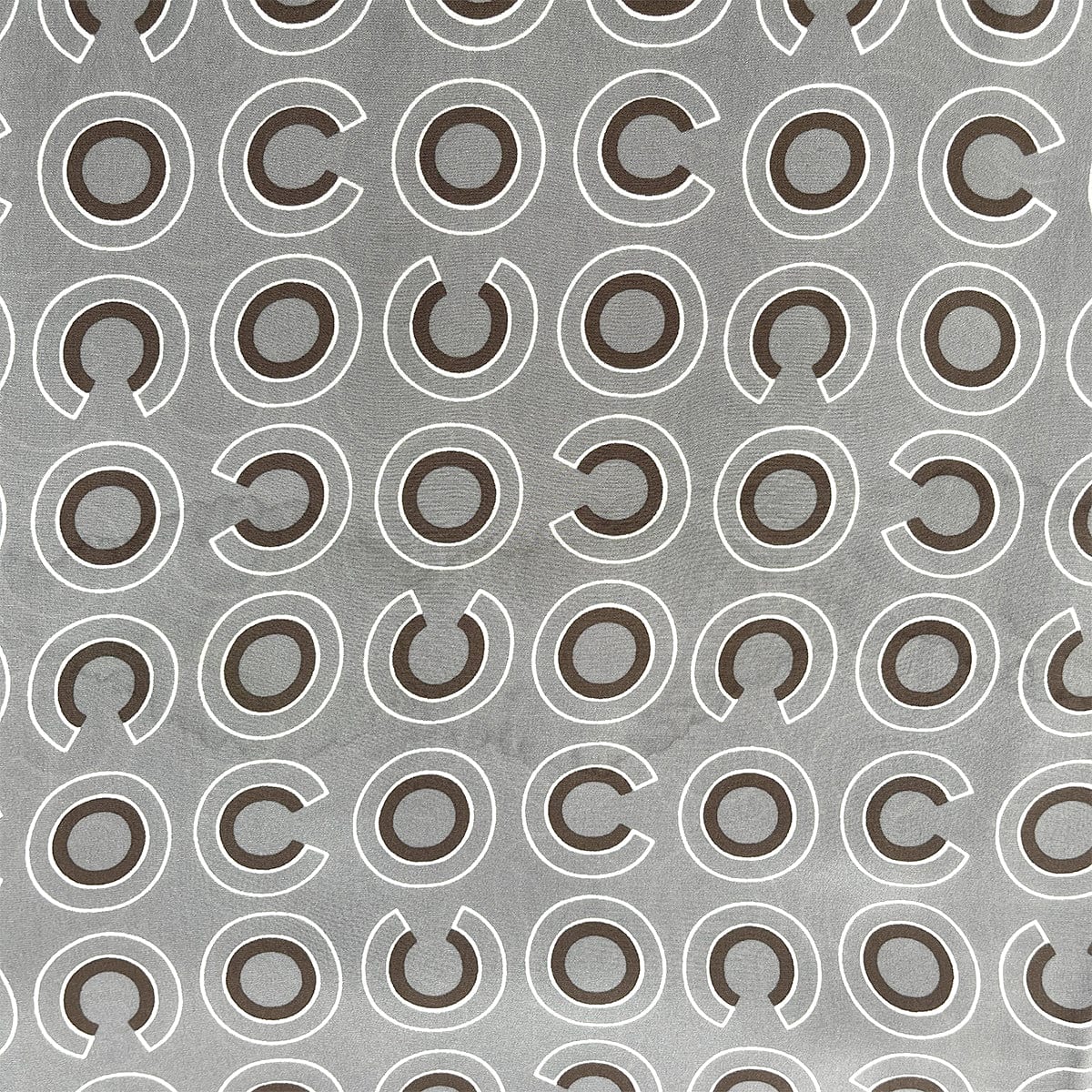 PURPOSE CHANEL COCO LOGO SLEEVELESS BLOUSE GRAY SILK 44 01A RTW 90288026