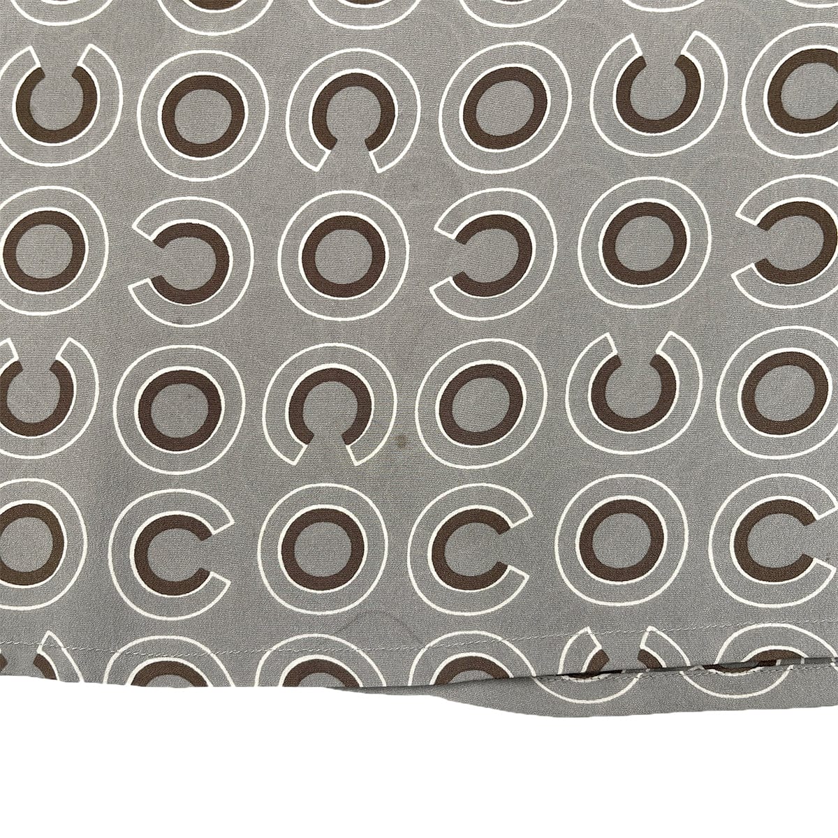 PURPOSE CHANEL COCO LOGO SLEEVELESS BLOUSE GRAY SILK 44 01A RTW 90288026