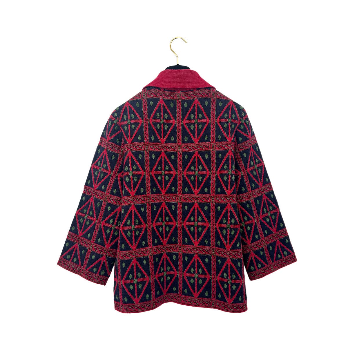 PURPOSE CHANEL KNIT JACKET PATTERNED ALL-OVER RED CASHMERE 40 P52 RTW 90292111
