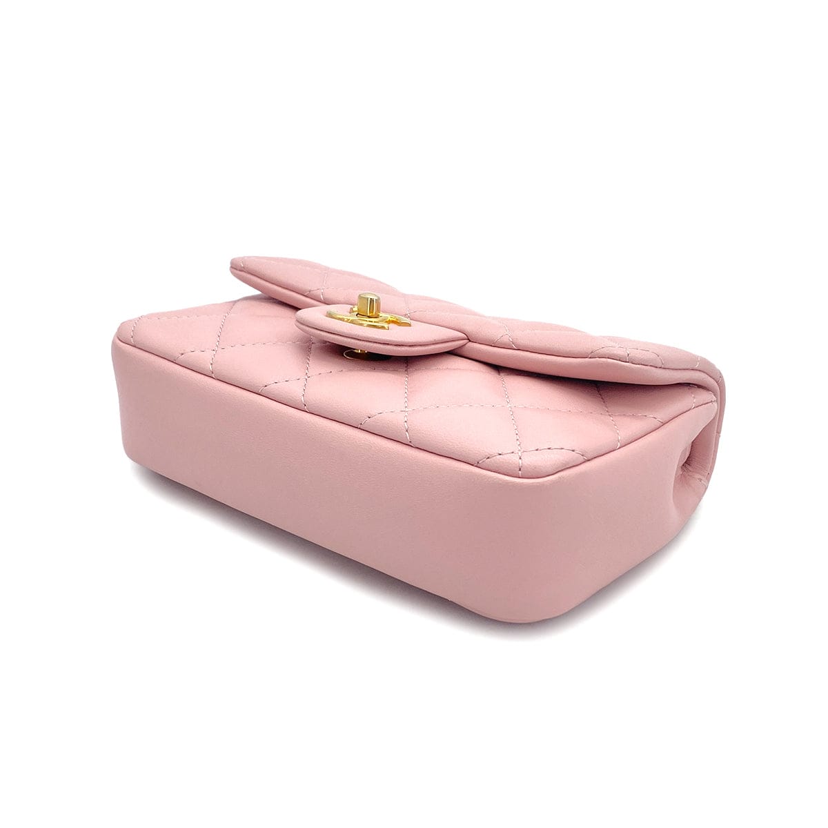 PURPOSE CHANEL MINI MATELASSE HEART CHARM CHAIN SHOULDER BAG PINK LAMB SKIN GOLD HARDWARE 90327292