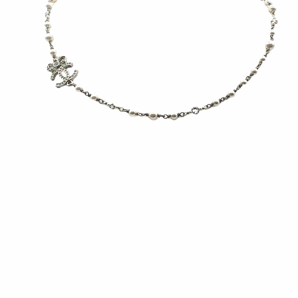 PURPOSE CHANEL NECKLACE COCOMARK FAUX PEARL RHINESTONE ACCESSORY A24V 90282103