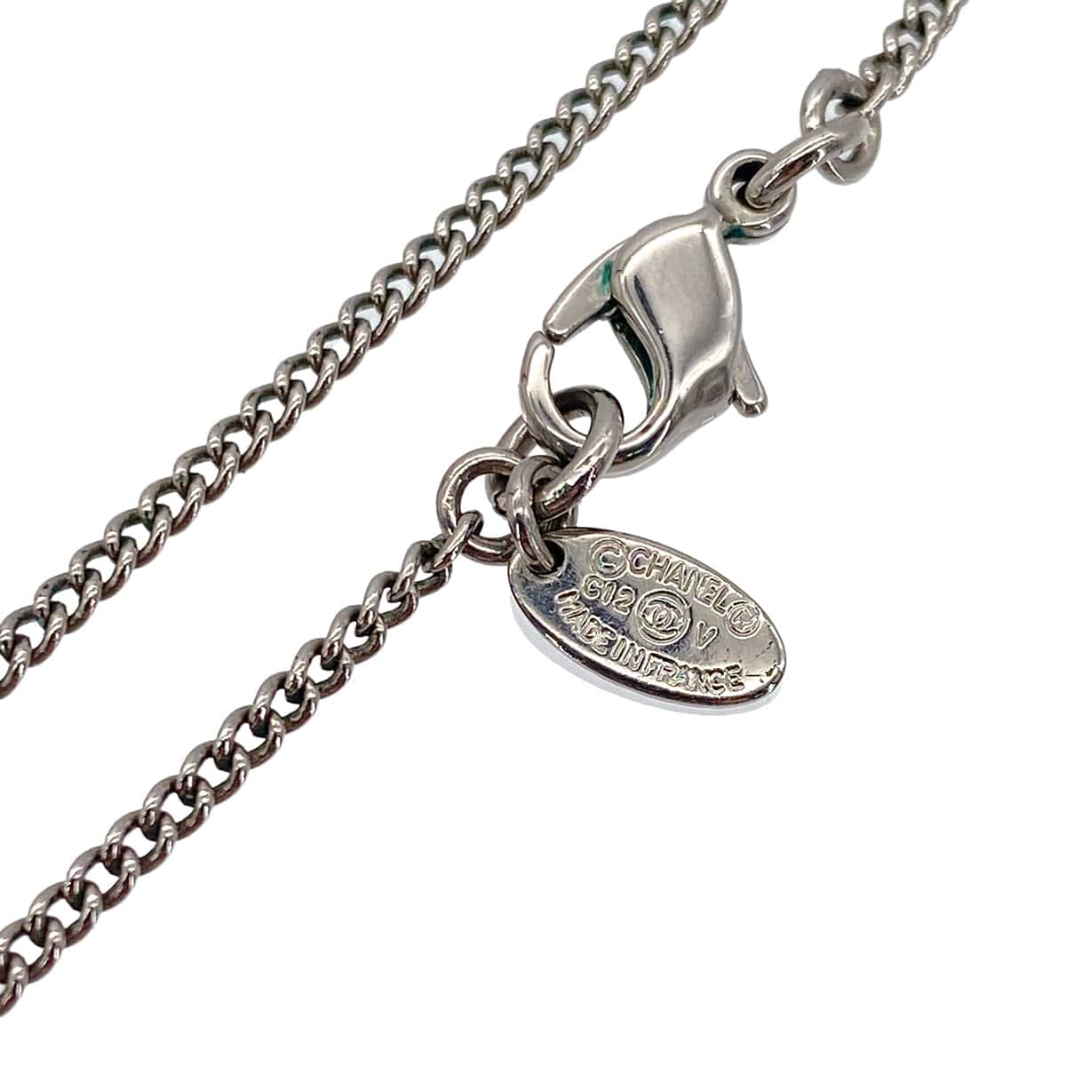 PURPOSE CHANEL NECKLACE COCOMARK RHINESTONE SILVER ACCESSORY C12V 90287071