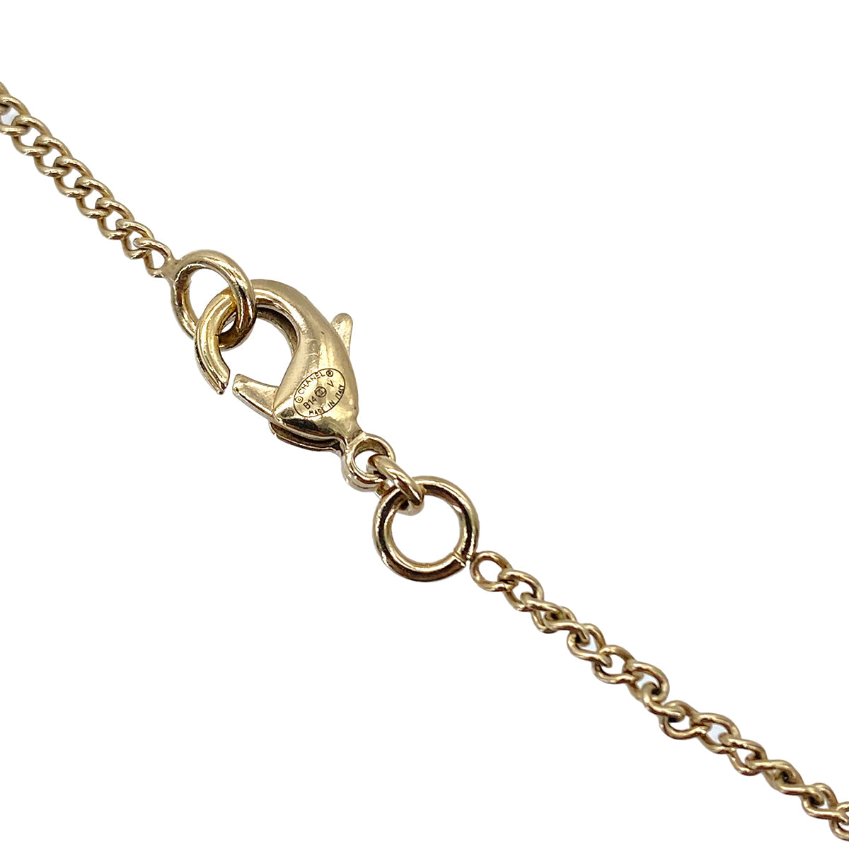 PURPOSE CHANEL NECKLACE COCOMARK TWISTED RHINESTONE PEARL GOLD ACCESSORY B14V 90261276