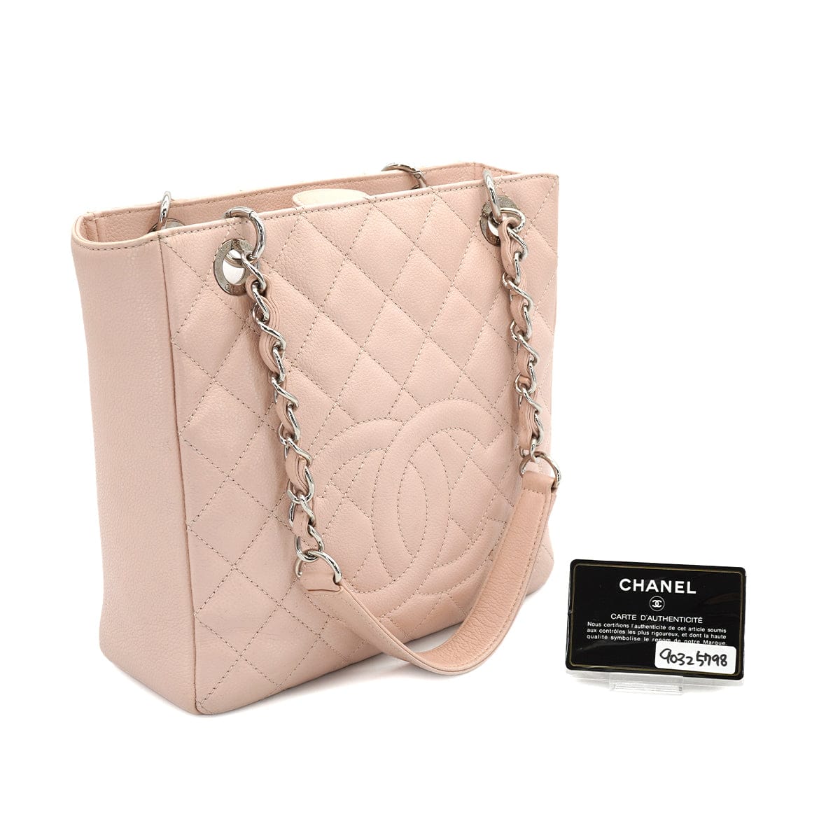 PURPOSE CHANEL PST CHAIN TOTE BAG PINK CAVIAR SKIN GOLD HARDWARE 90325798