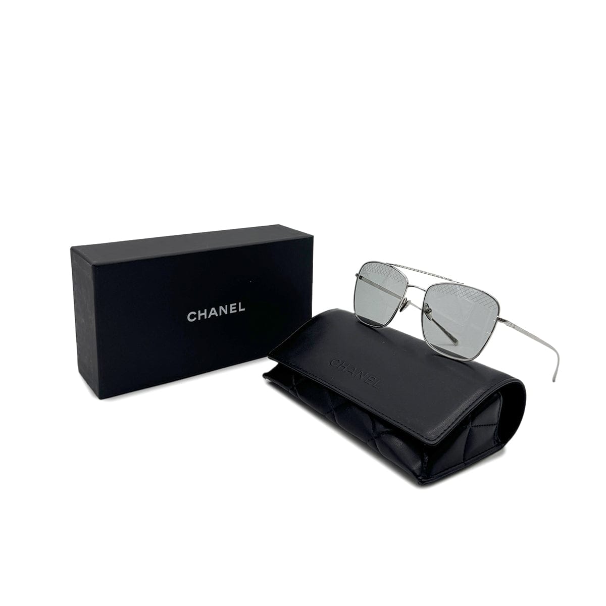 PURPOSE CHANEL SUNGLASSES COCOMARK GRAY SILVER EYEWEAR 90294158