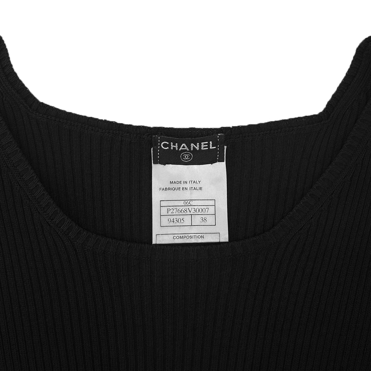 PURPOSE CHANEL THREE QUARTER SLEEVE DRESS RACE COCOMARK BLACK RAYON 38 06C RTW 90291467