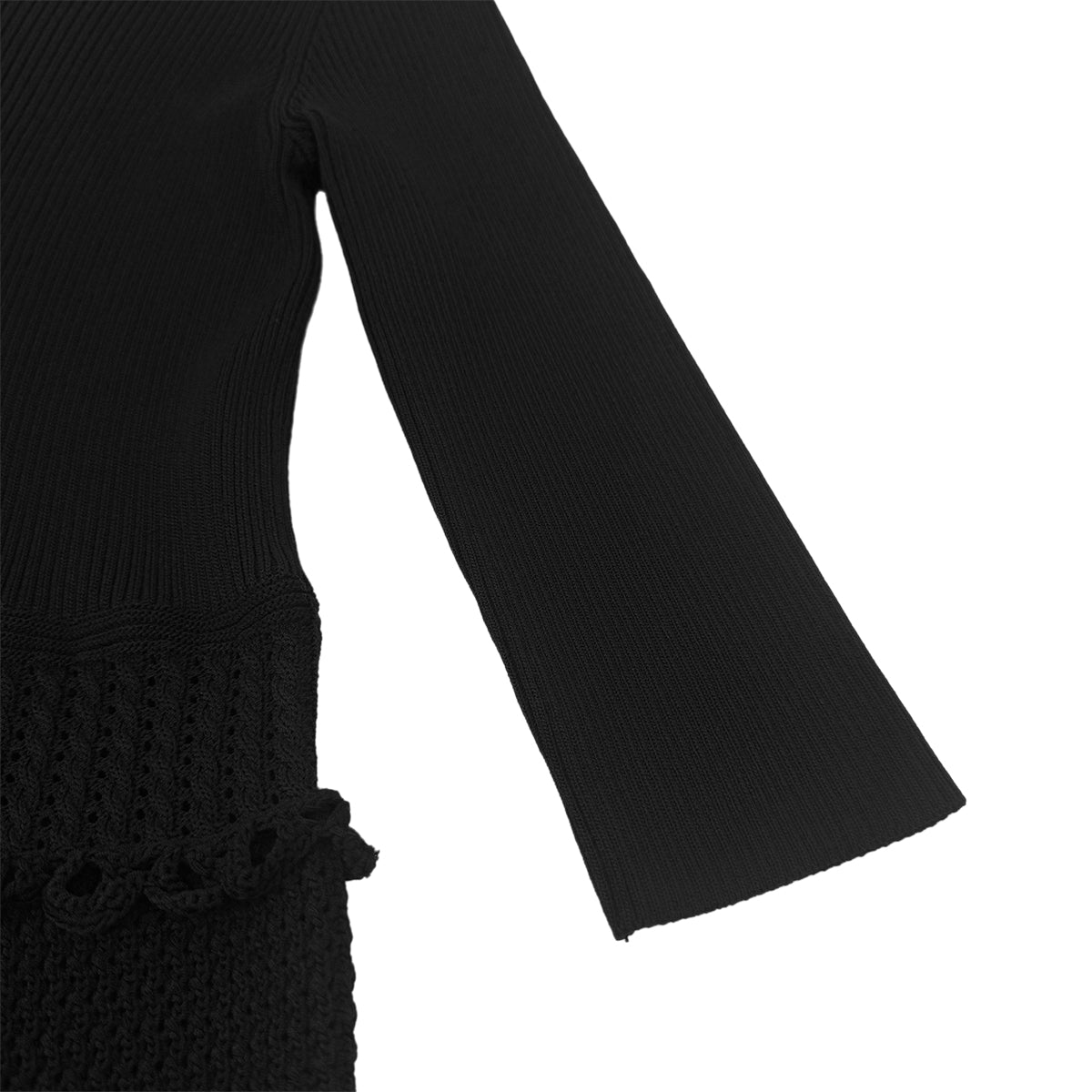 PURPOSE CHANEL THREE QUARTER SLEEVE DRESS RACE COCOMARK BLACK RAYON 38 06C RTW 90291467