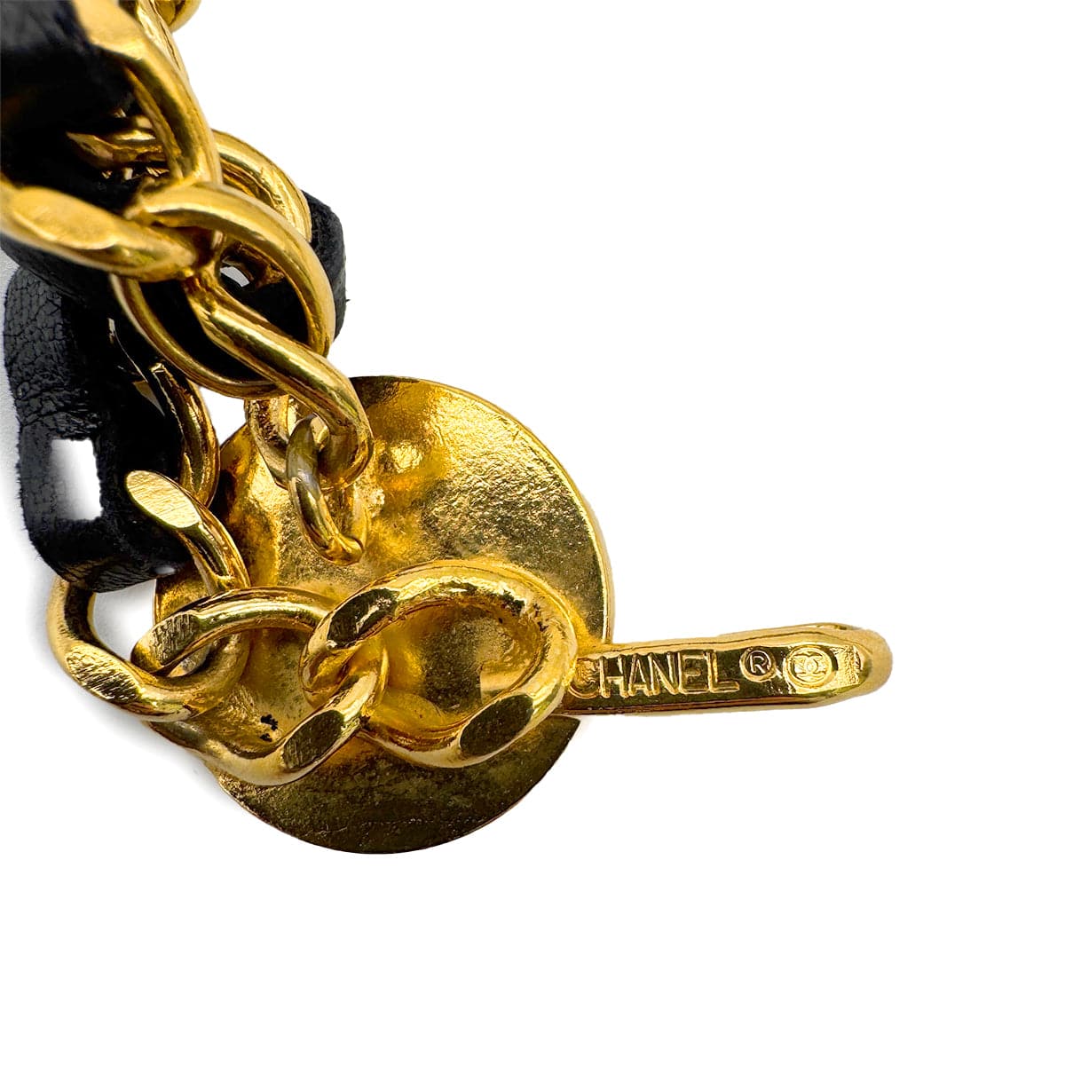 PURPOSE CHANEL VINTAGE CHAIN BELT LEATHER COCOMARK ACCESSORY 90308339