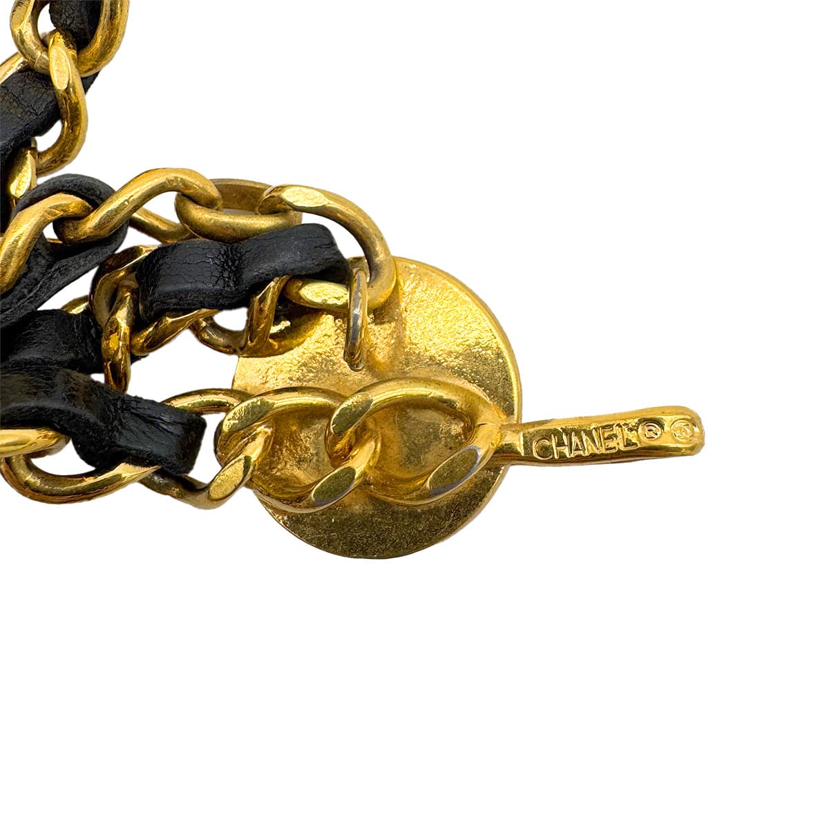 PURPOSE CHANEL VINTAGE CHAIN BELT LEATHER COCOMARK ACCESSORY 90308370