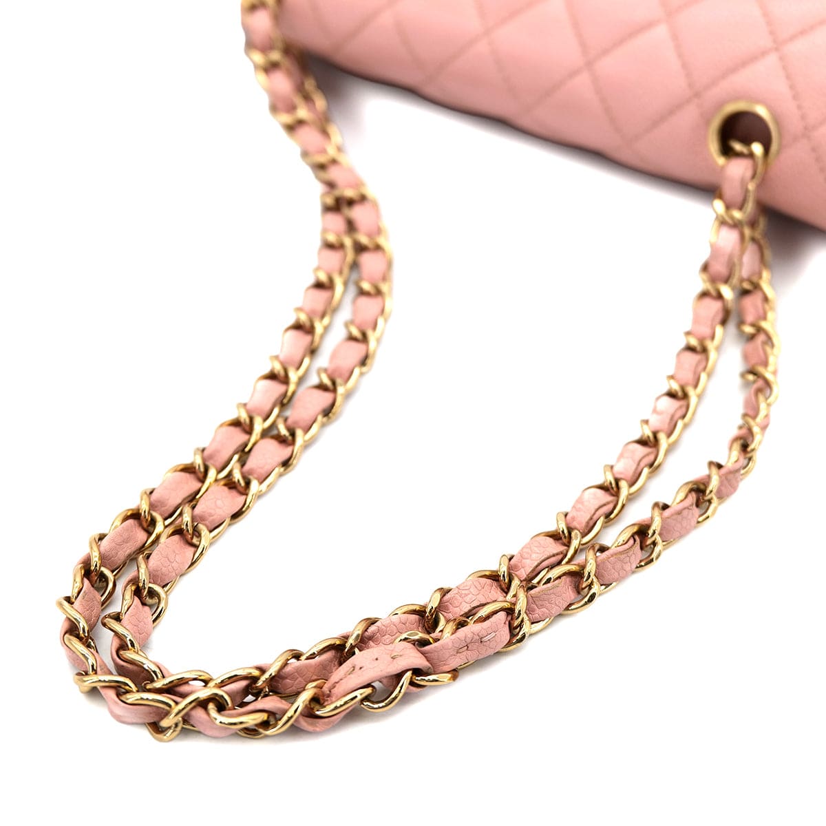 PURPOSE CHANEL VINTAGE CLASSIC FLAP SMALL CHAIN SHOULDER BAG PINK CAVIAR SKIN 90301012