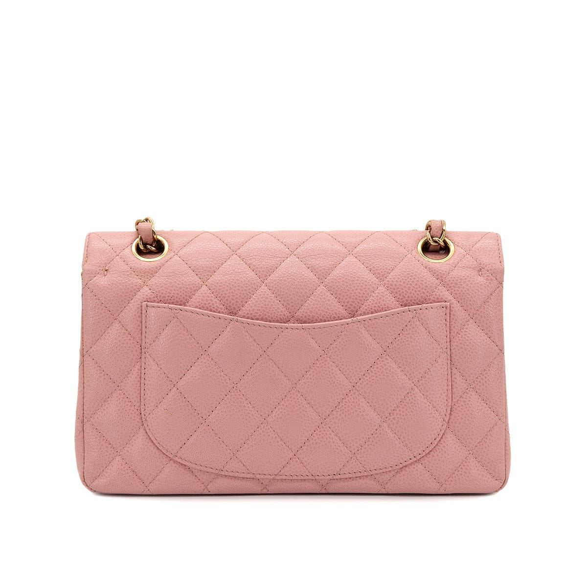PURPOSE CHANEL VINTAGE CLASSIC FLAP SMALL CHAIN SHOULDER BAG PINK CAVIAR SKIN 90301012