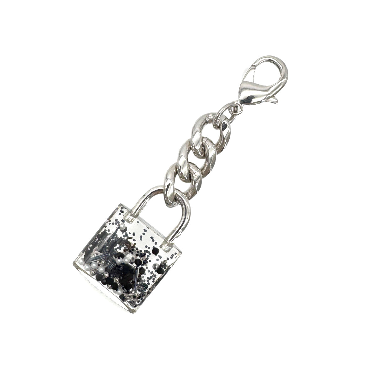PURPOSE CHANEL VINTAGE COCOMARK CADENA KEY RING CLEAR SILVER CHAIN 14K 90291256