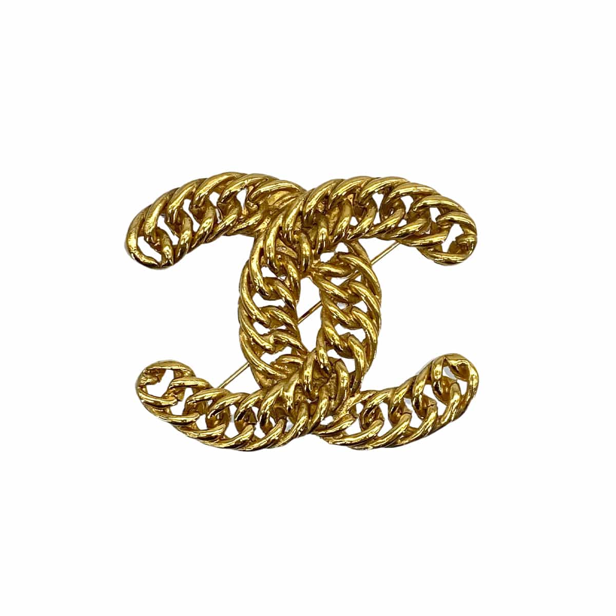 PURPOSE CHANEL VINTAGE COCOMARK CHAIN BROOCH GOLD ACCESSORY 90308293