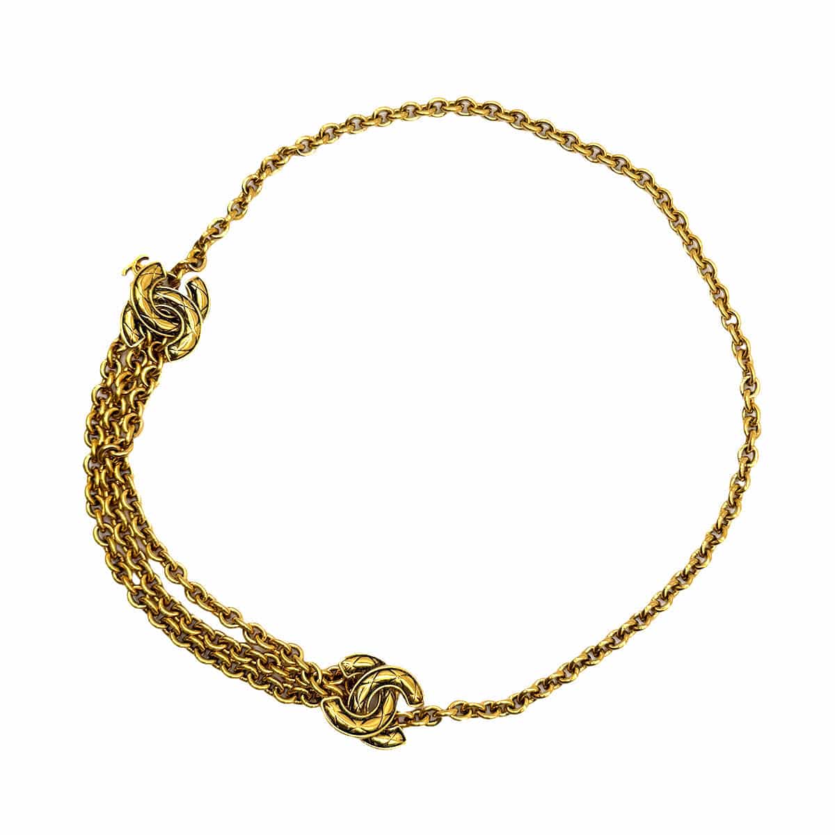 PURPOSE CHANEL VINTAGE COCOMARK MATELASSE CHAIN BELT GOLD ACCESSORY 90308368
