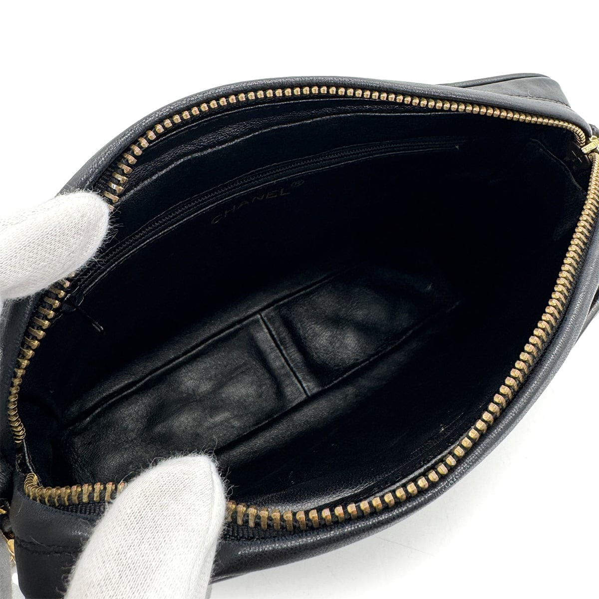 PURPOSE CHANEL VINTAGE COCOMARK MATELASSE CHAIN SHOULDER BAG BLACK FRINGE LAMB SKIN 90308982