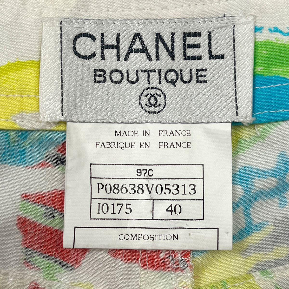 PURPOSE CHANEL VINTAGE CRUISE LINE 1997 COCO BUTTON MULTI COLOR PANTS COTTON 40 97C RTW 90286899