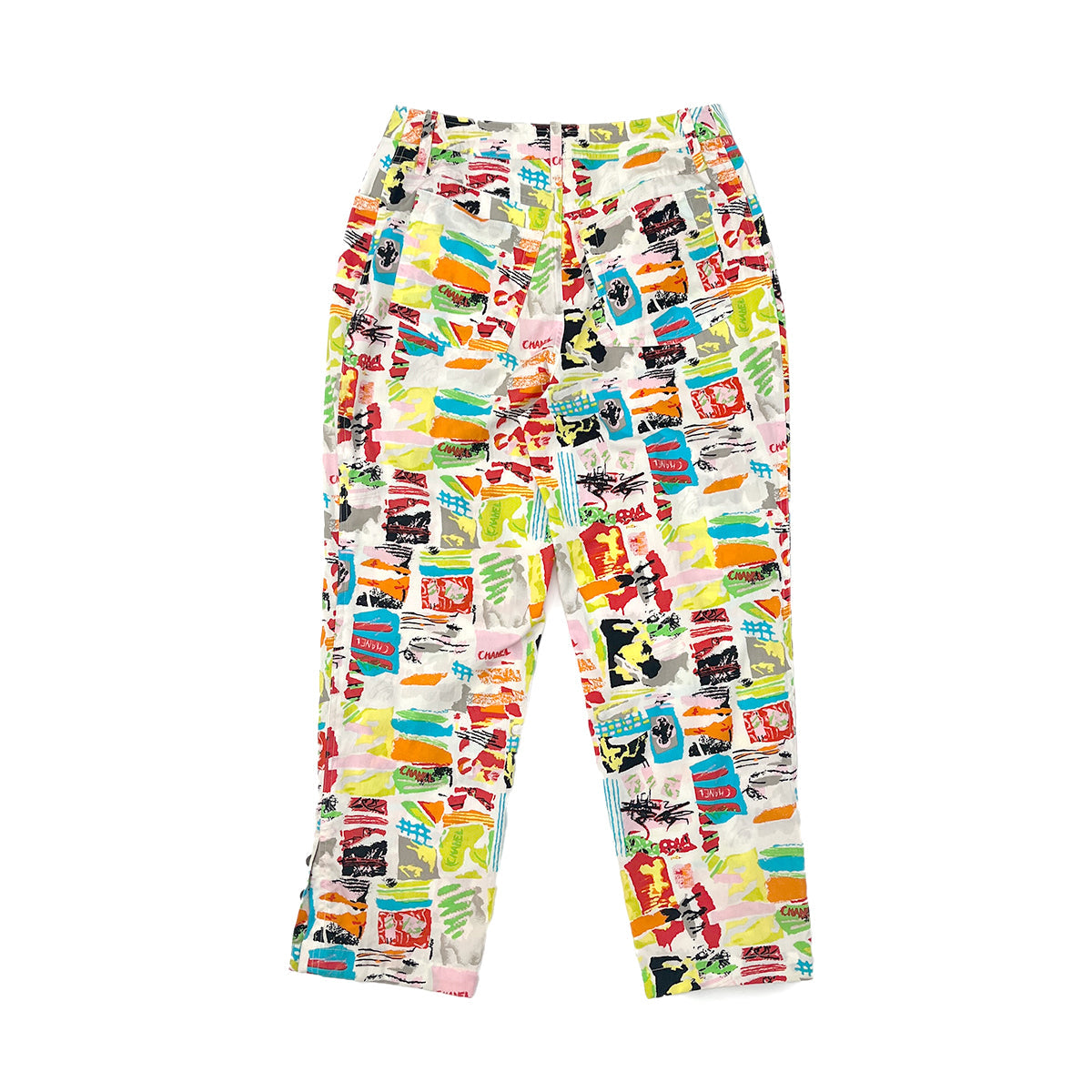 PURPOSE CHANEL VINTAGE CRUISE LINE 1997 COCO BUTTON MULTI COLOR PANTS COTTON 40 97C RTW 90286899