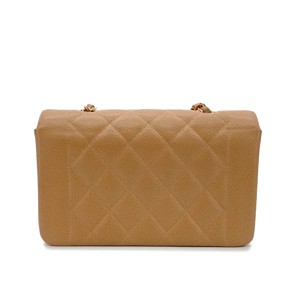 PURPOSE CHANEL VINTAGE DIANA SMALL CHAIN SHOULDER BAG BEIGE CAVIAR SKIN 90304981