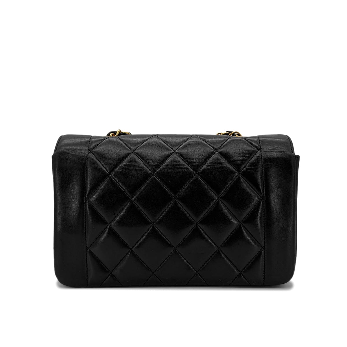 PURPOSE CHANEL VINTAGE DIANA SMALL CHAIN SHOULDER BAG BLACK LAMB SKIN 90292738