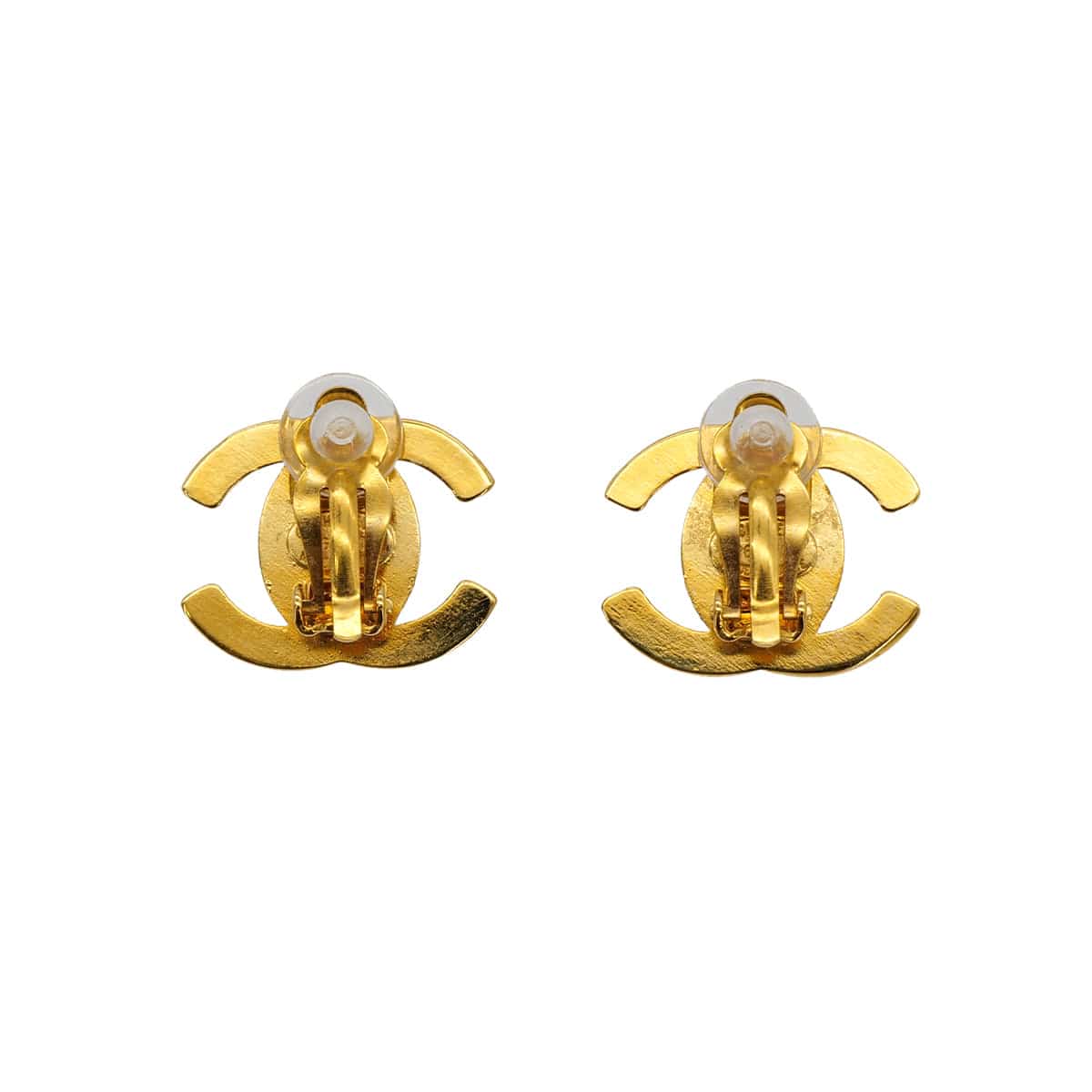 PURPOSE CHANEL VINTAGE EARRINGS TURN LOCK RHINESTONE ACCESSORY 96A 90306865