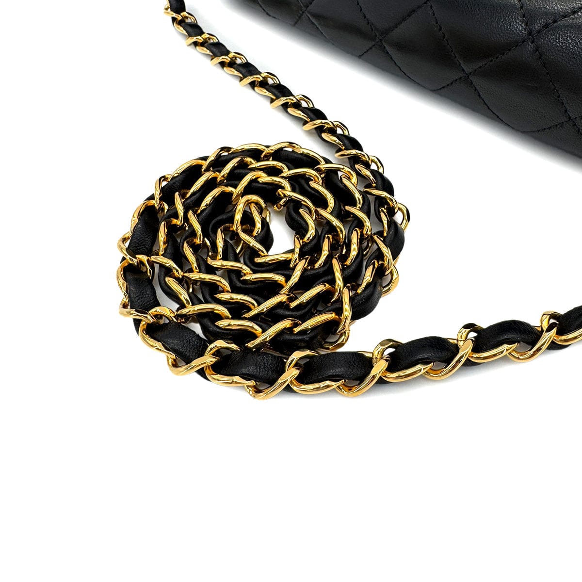 PURPOSE CHANEL VINTAGE MATELASSE CHAIN SHOULDER BAG BLACK LAMB SKIN 90289080