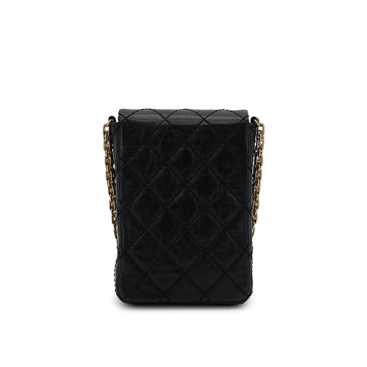 PURPOSE CHANEL VINTAGE MATELASSE CHAIN SHOULDER BAG BLACK LEATHER 90298437