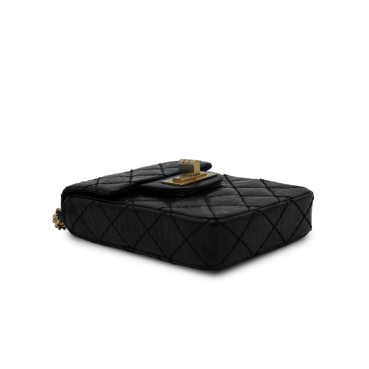 PURPOSE CHANEL VINTAGE MATELASSE CHAIN SHOULDER BAG BLACK LEATHER 90298437