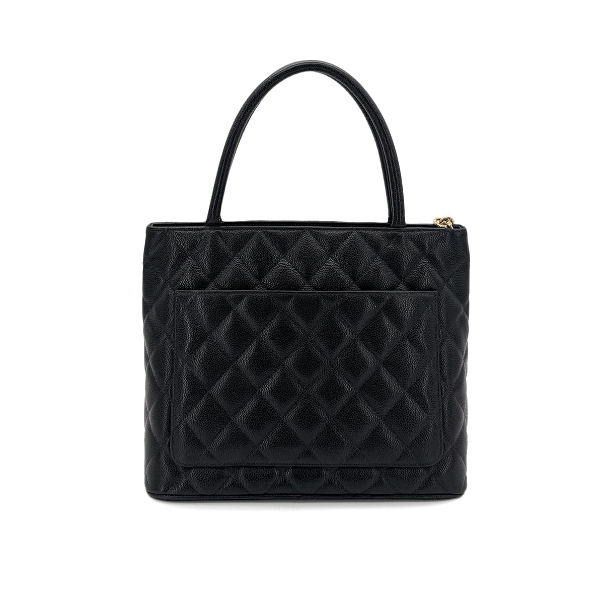 PURPOSE CHANEL VINTAGE MEDALLION TOTE BAG BLACK CAVIAR SKIN 90285148