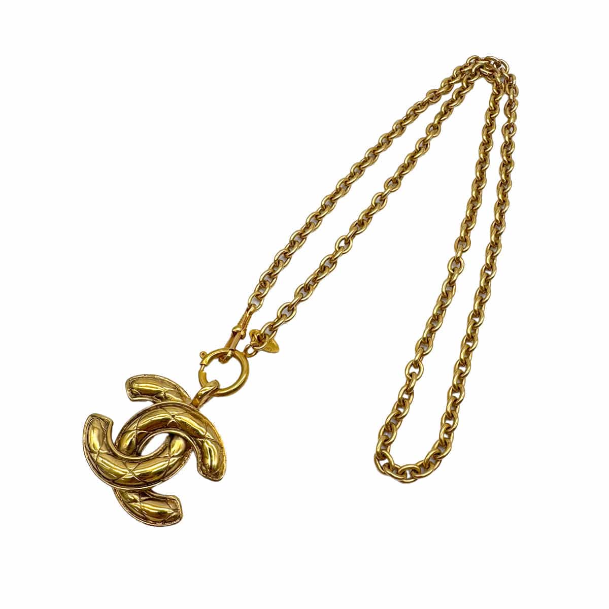PURPOSE CHANEL VINTAGE NECKLACE MATELASSE COCOMARK GOLD ACCESSORY 90310239