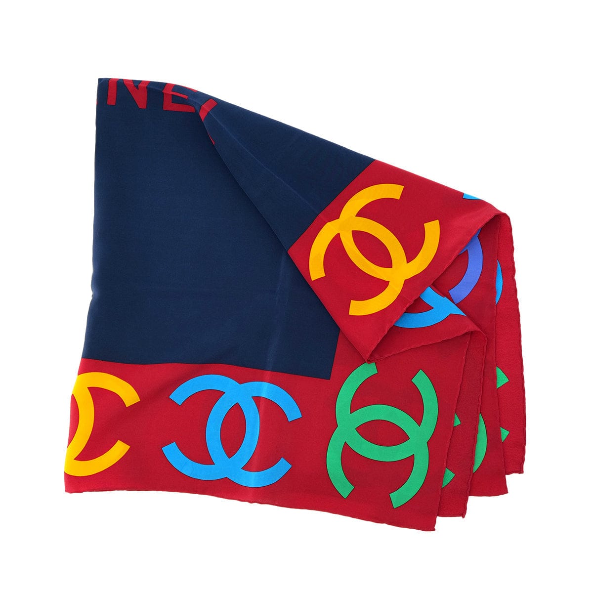 PURPOSE CHANEL VINTAGE SCARF COCOMARK LOGO MULTICOLOR SILK 90305131