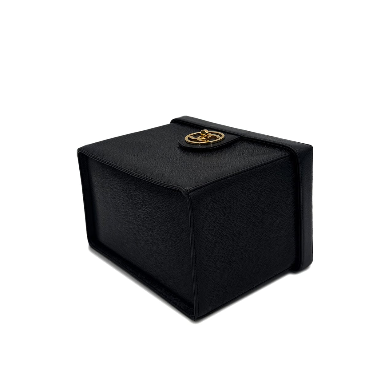 PURPOSE CHANEL VINTAGE TURN LOCK 2WAY VANITY HAND SHOULDER BAG BLACK CAVIAR SKIN 90291379