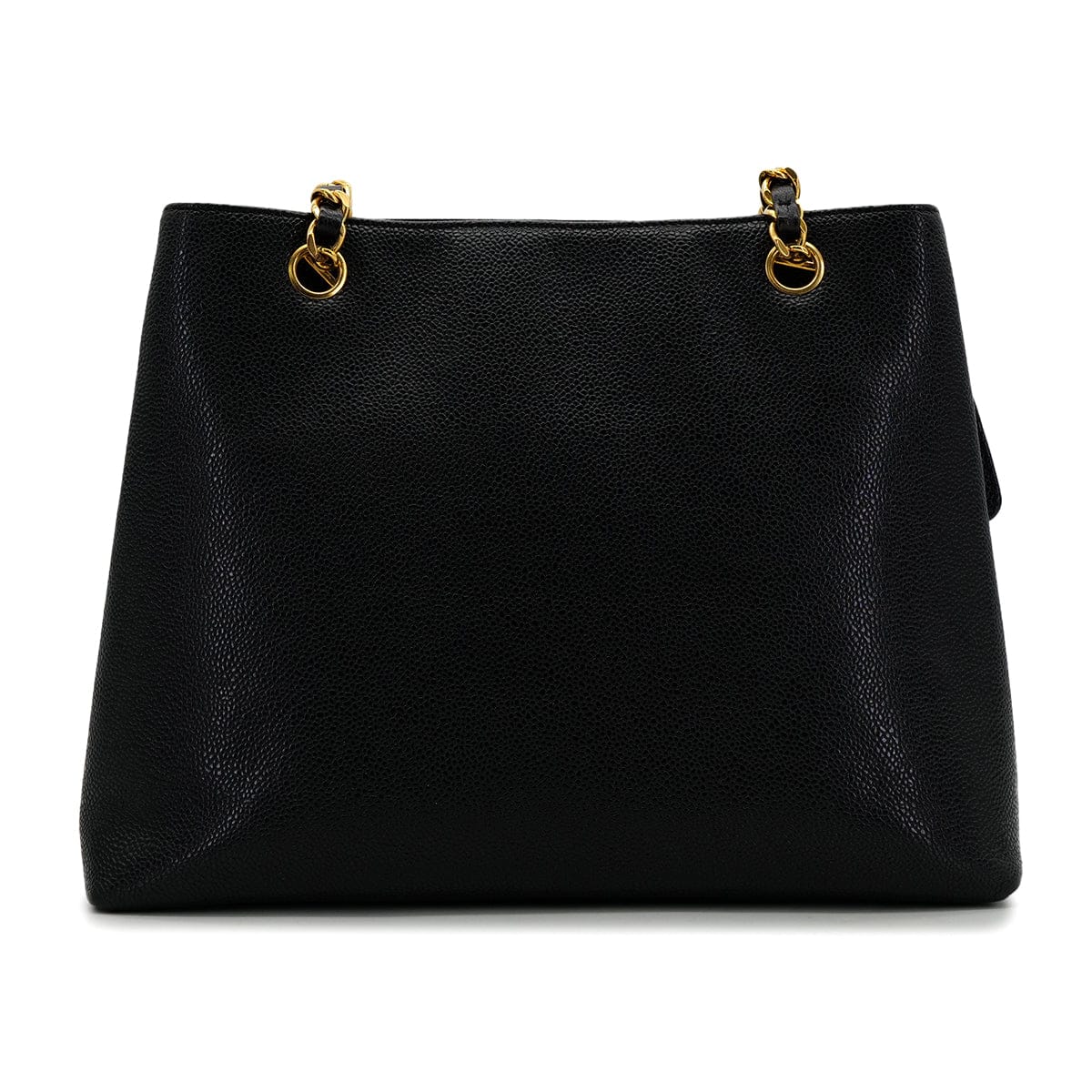 PURPOSE CHANEL VINTAGE TURN LOCK CHAIN TOTE BAG BLACK CAVIAR SKIN 90305120