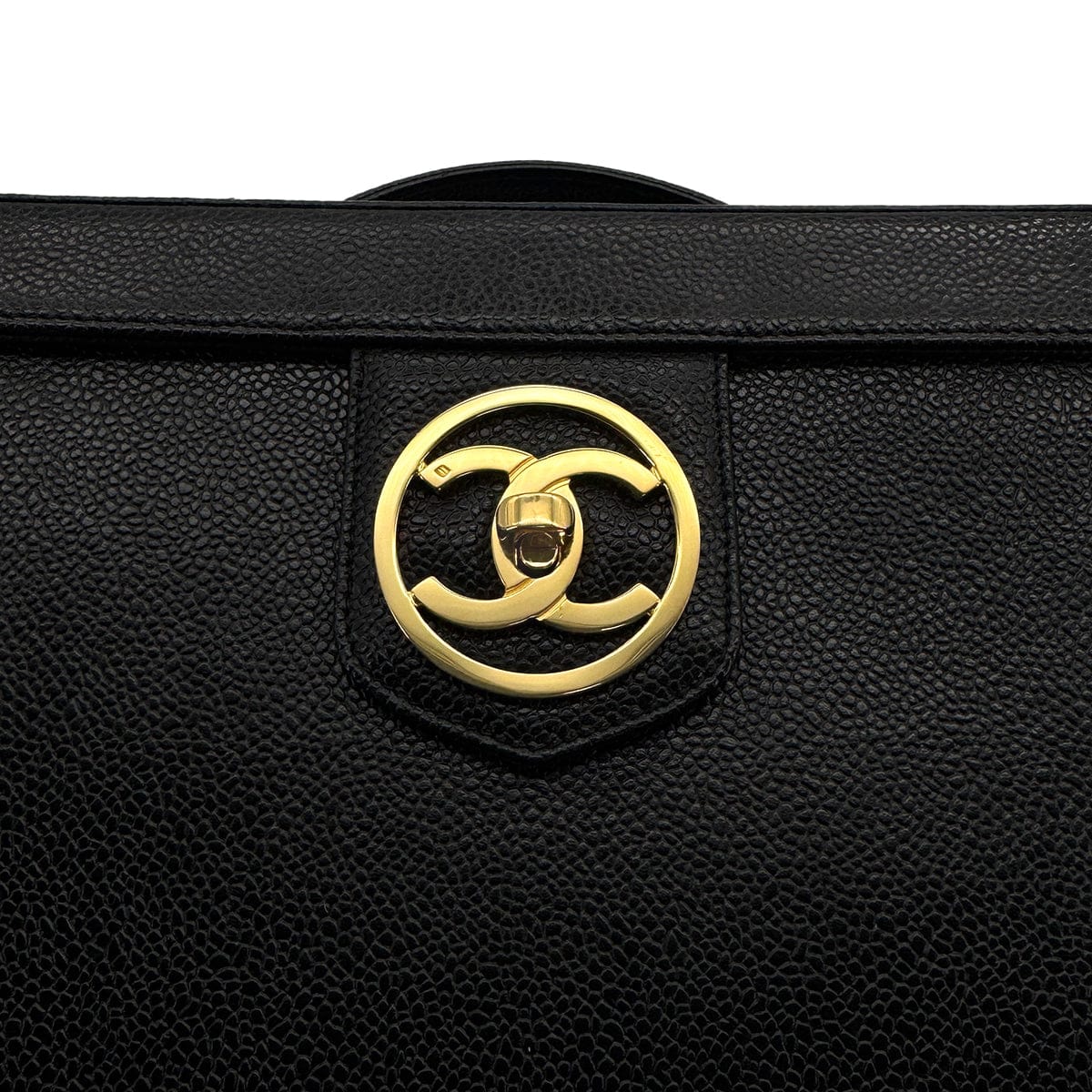 PURPOSE CHANEL VINTAGE VANITY COCOMARK HAND SHOULDER BAG BLACK CAVIAR SKIN 90308353