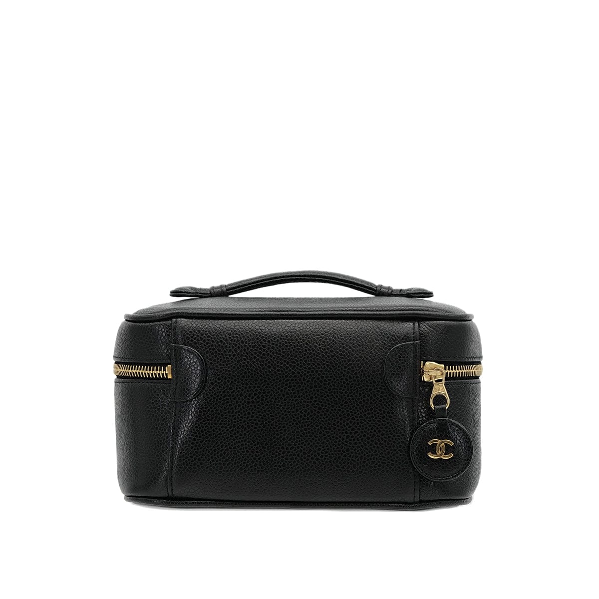 PURPOSE CHANEL VINTAGE VANITY HAND BAG BLACK CAVIAR SKIN 90307217