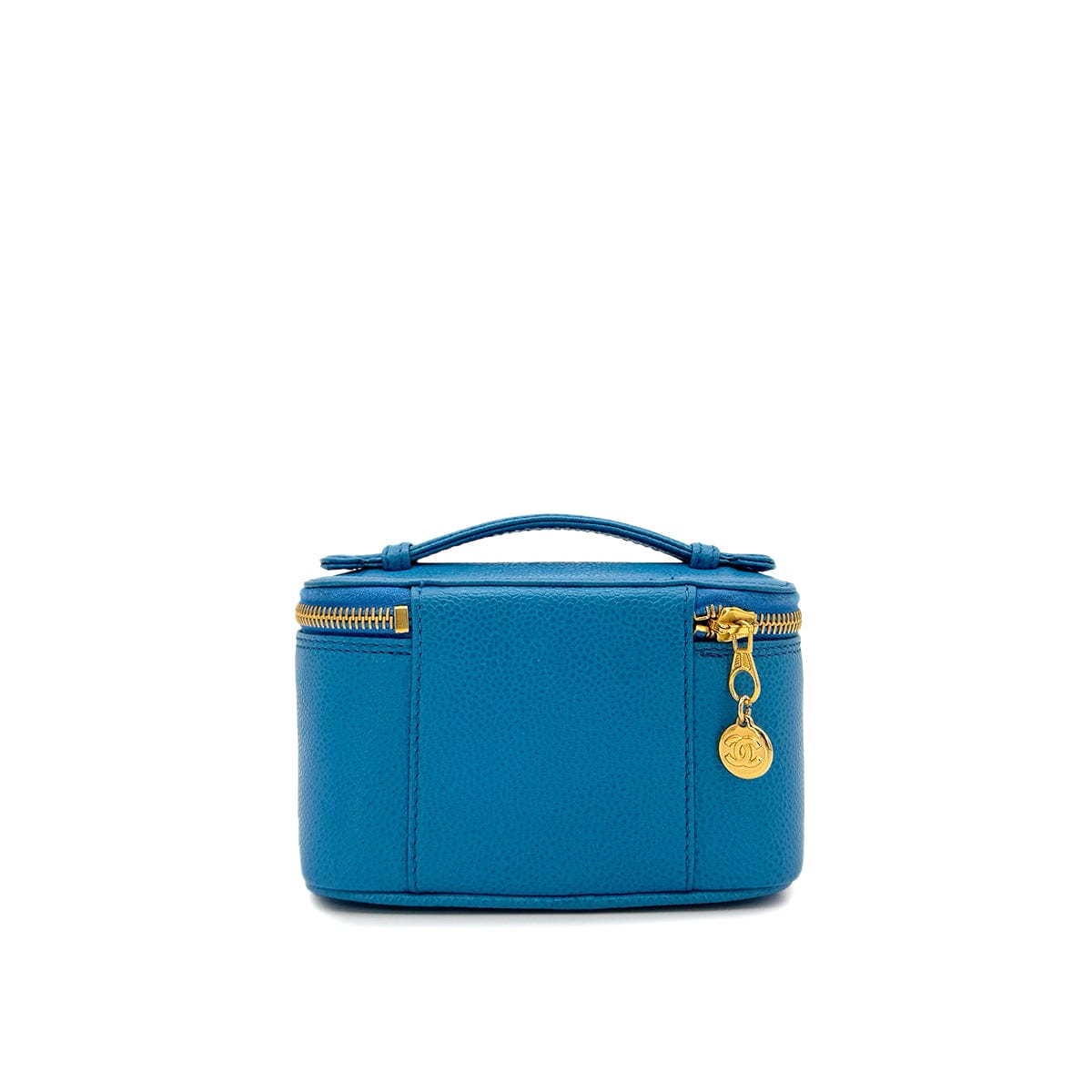 PURPOSE CHANEL VINTAGE VANITY HAND BAG BLUE CAVIAR SKIN 90289542