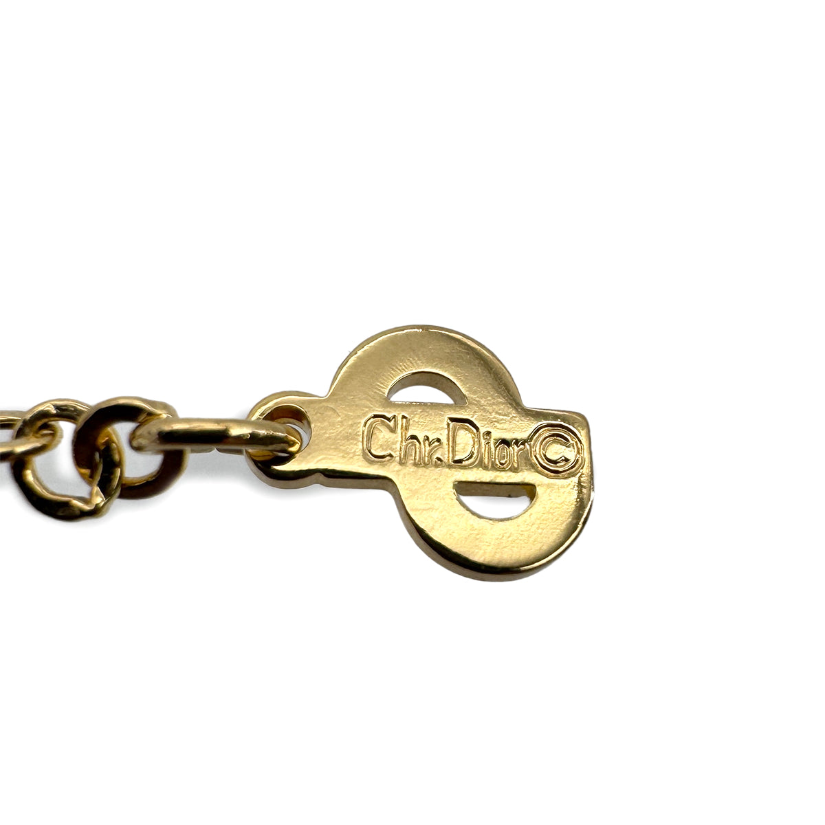 PURPOSE CHRISTIAN DIOR NECKLACE CD LOGO RHINESTONE GOLD ACCESSORY 90299320