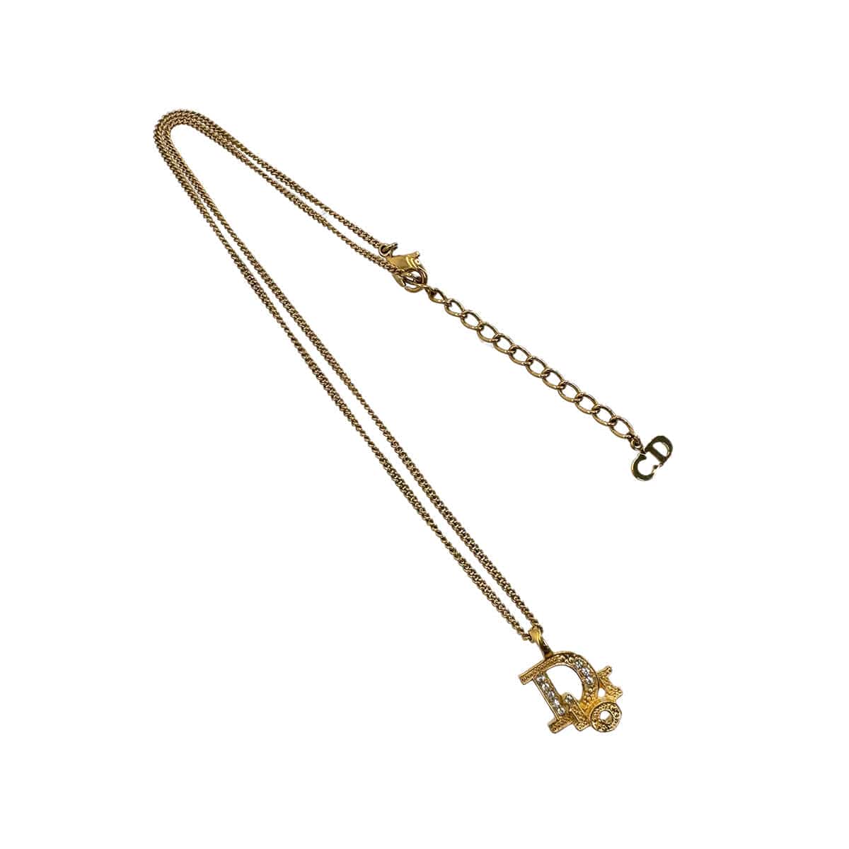 PURPOSE CHRISTIAN DIOR NECKLACE LOGO RHINESTONE GOLD ACCESSORY 90299331