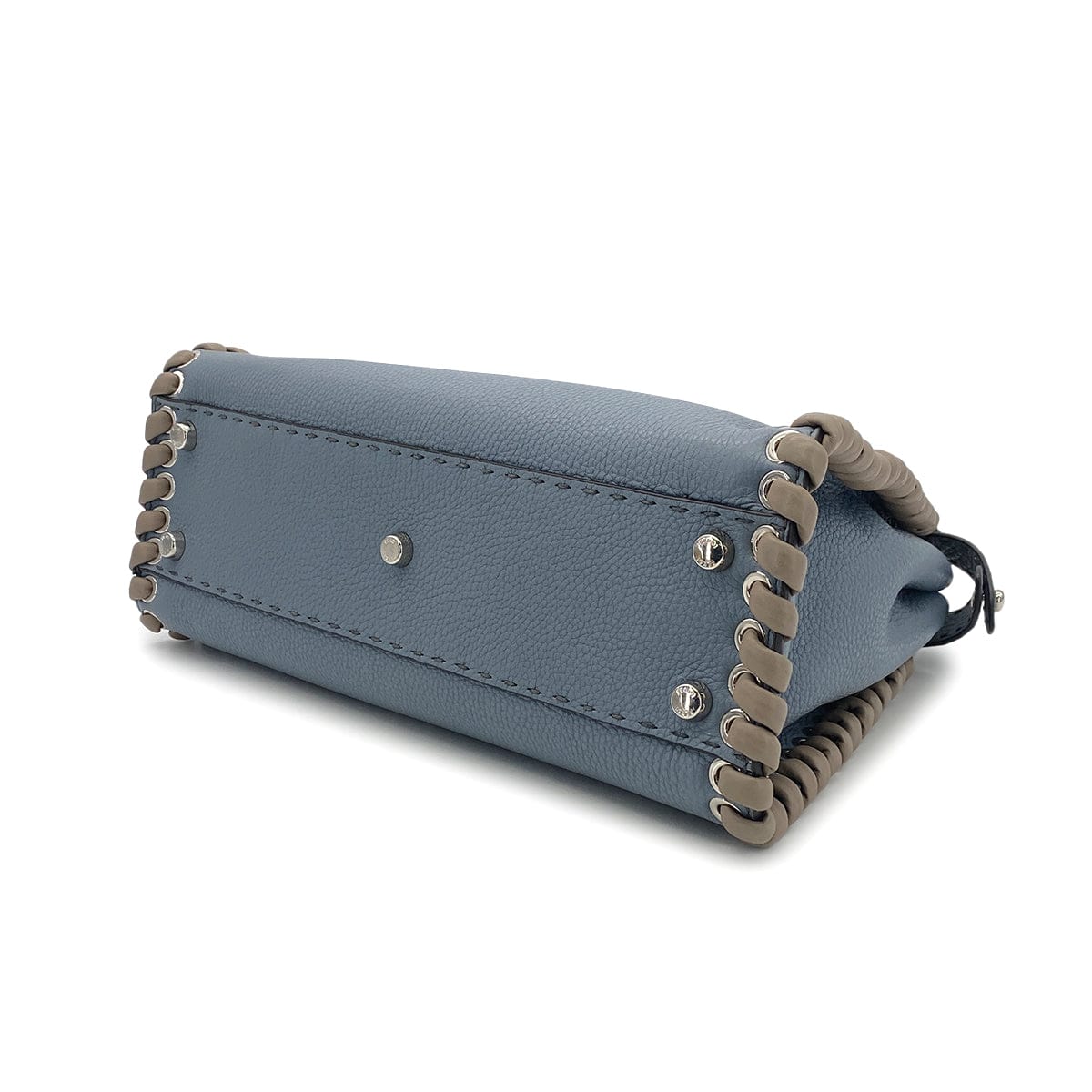 PURPOSE FENDI PEEKABOO REGULAR SELLERIA HAND SHOULDER BAG LEATHER BLUE GRAY 8BN290 90304733