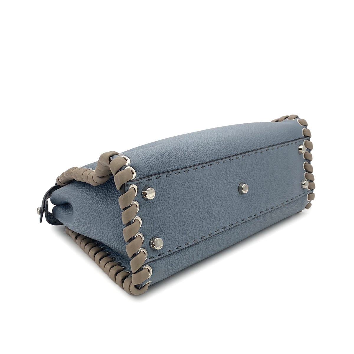PURPOSE FENDI PEEKABOO REGULAR SELLERIA HAND SHOULDER BAG LEATHER BLUE GRAY 8BN290 90304733