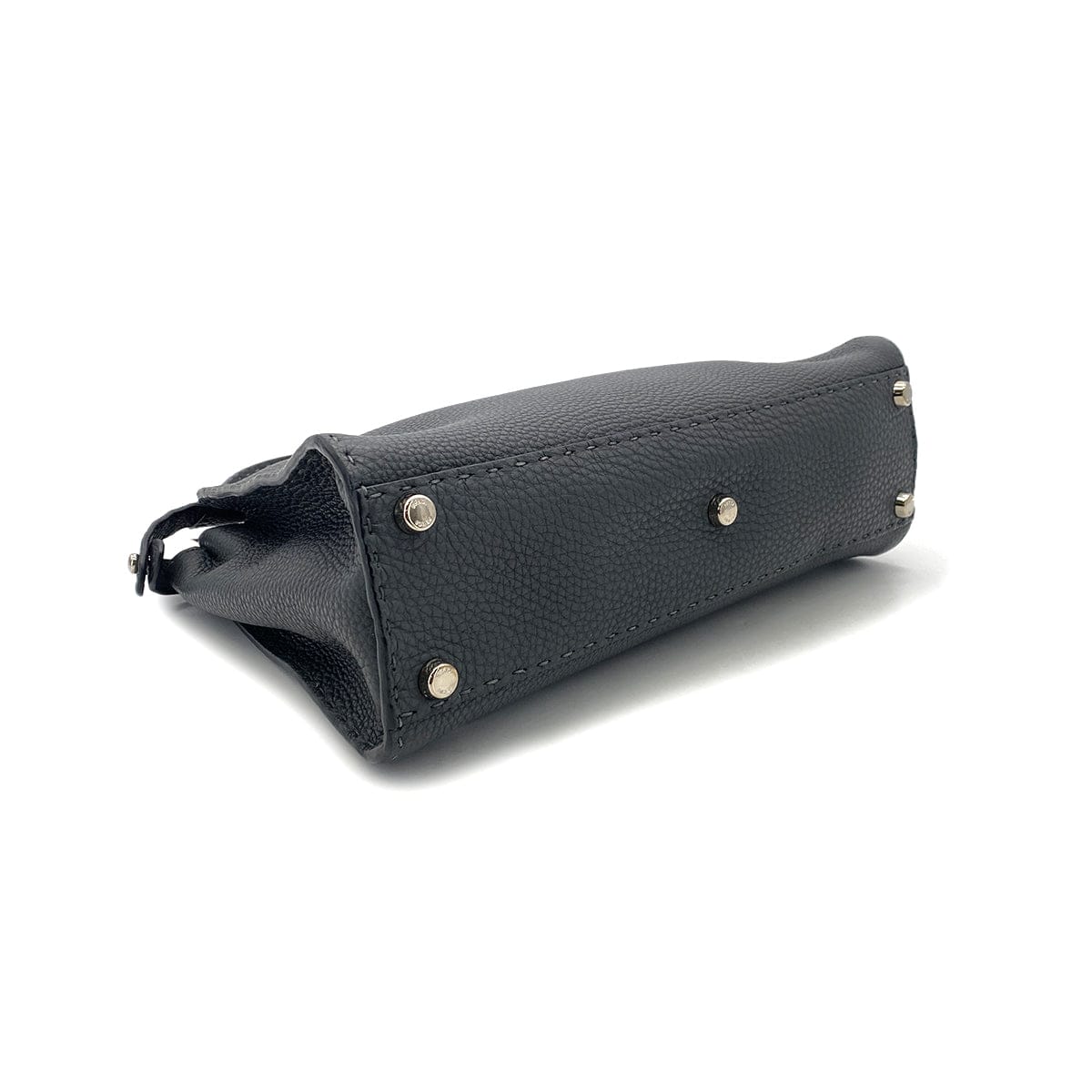 PURPOSE FENDI PEEKABOO REGULAR SELLERIA HAND SHOULDER BAG LEATHER DARK GRAY 8BN226 90304716