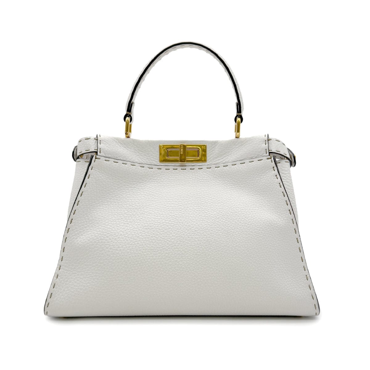 PURPOSE FENDI PEEKABOO REGULAR SELLERIA HAND SHOULDER BAG LEATHER WHITE 8BN290 90305461
