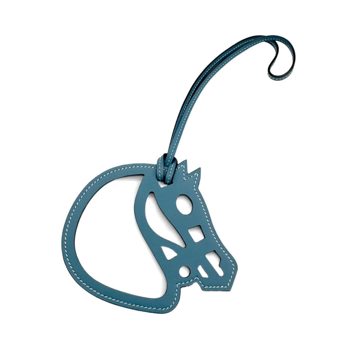 PURPOSE HERMES BAG CHARM HORSE PADDOCK CHEVAL BLEU JEAN VEAU SWIFT 90285947