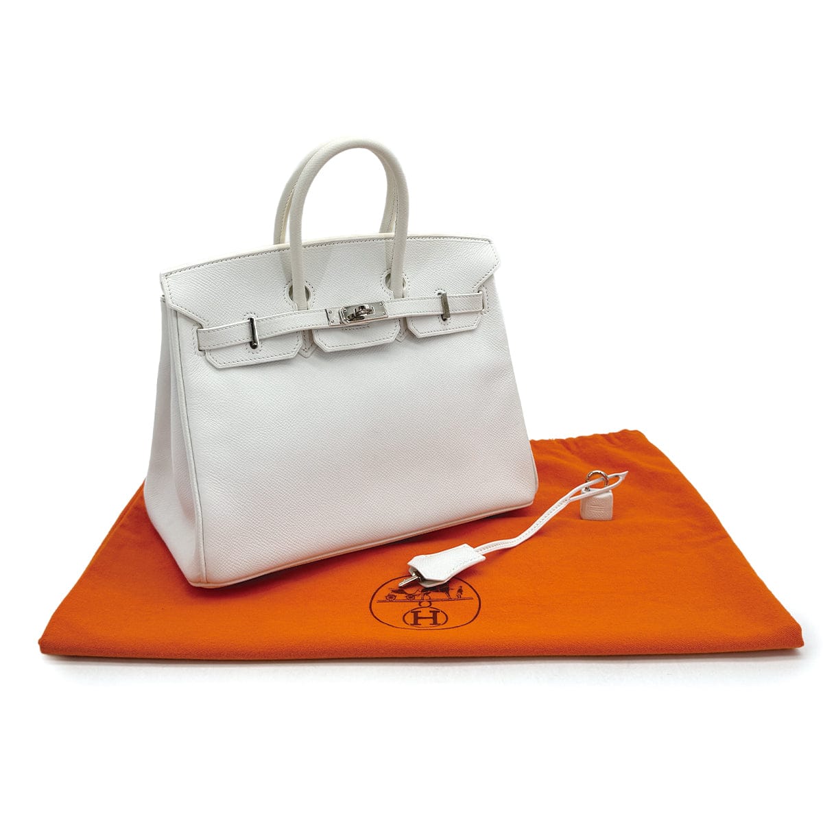 PURPOSE HERMES BIRKIN 25 BLANC VEAU EPSOM HAND BAG 2009 SQUARE M PALLADIUM HARDWARE 90317617