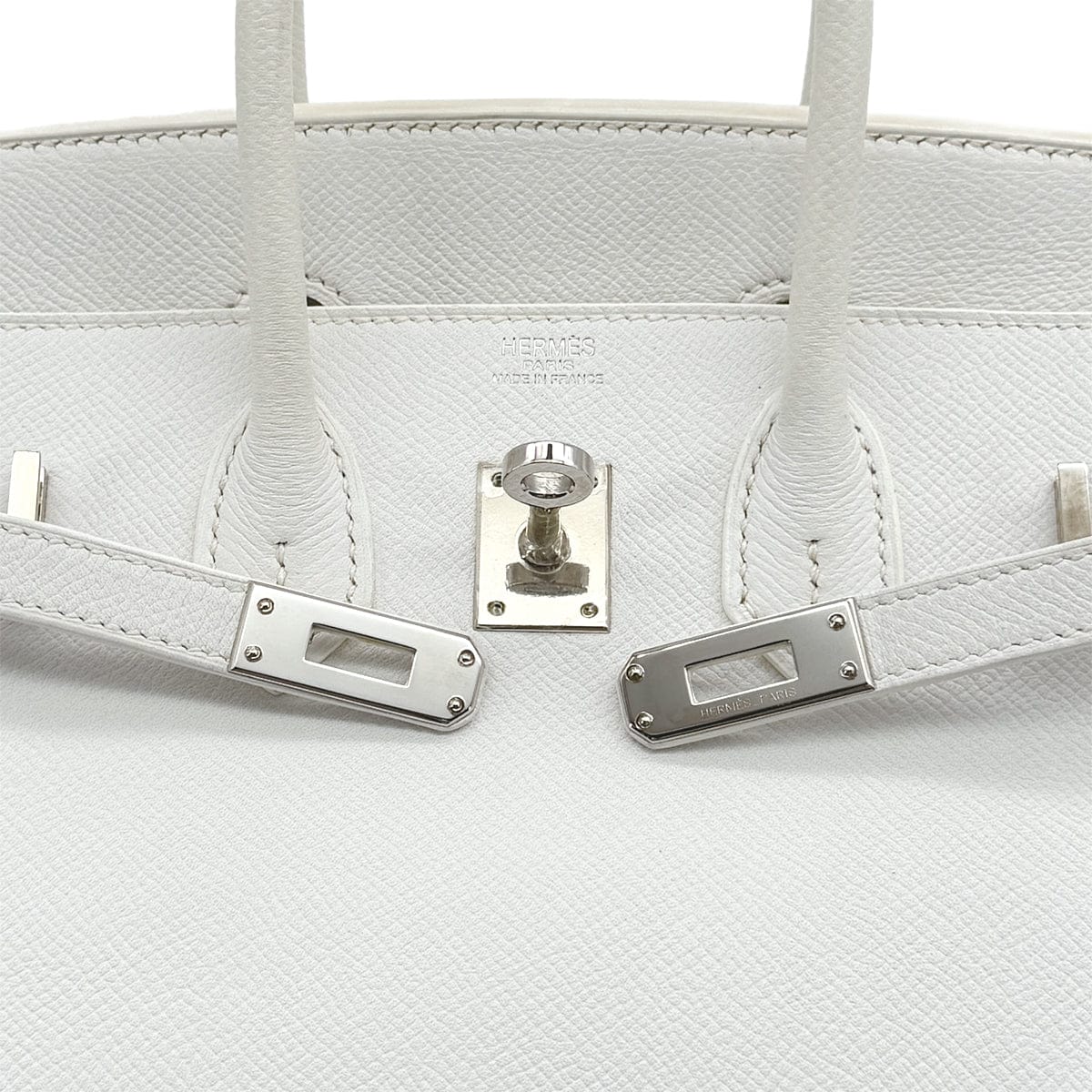 PURPOSE HERMES BIRKIN 25 BLANC VEAU EPSOM HAND BAG 2009 SQUARE M PALLADIUM HARDWARE 90317617