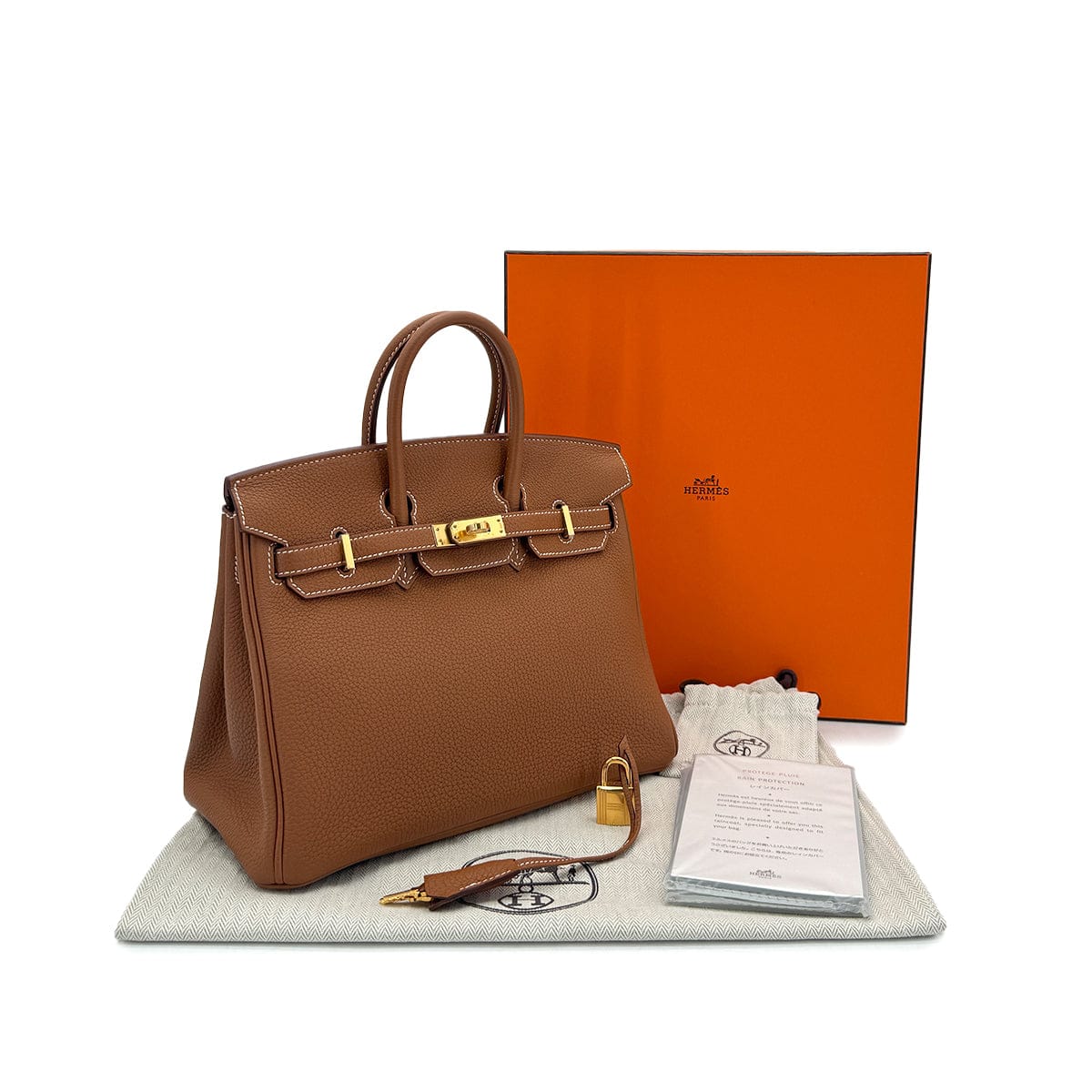 PURPOSE HERMES BIRKIN 25 GOLD TOGO HAND BAG U GHW 90304762