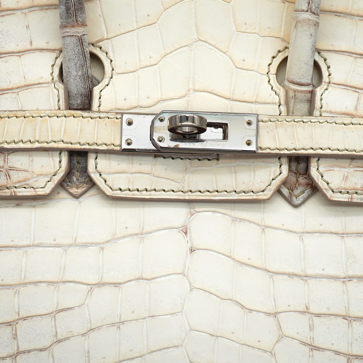 PURPOSE HERMES BIRKIN 25 HIMALAYA CROCODILE NILOTICUS MAT HAND BAG 2015 T STAMP PALLADIUM HARDWARE 90327986